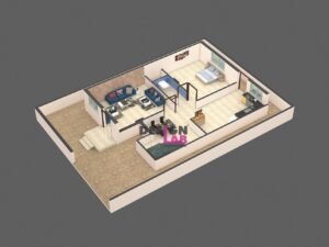 1 bhk plan in 400 sq ft
