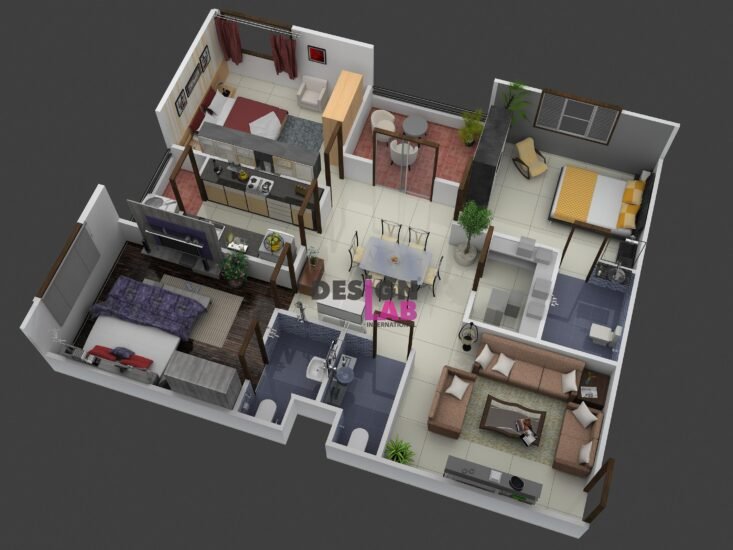 3D Architectural Rendering Services | Interior Design Styles » 3 Bhk ...