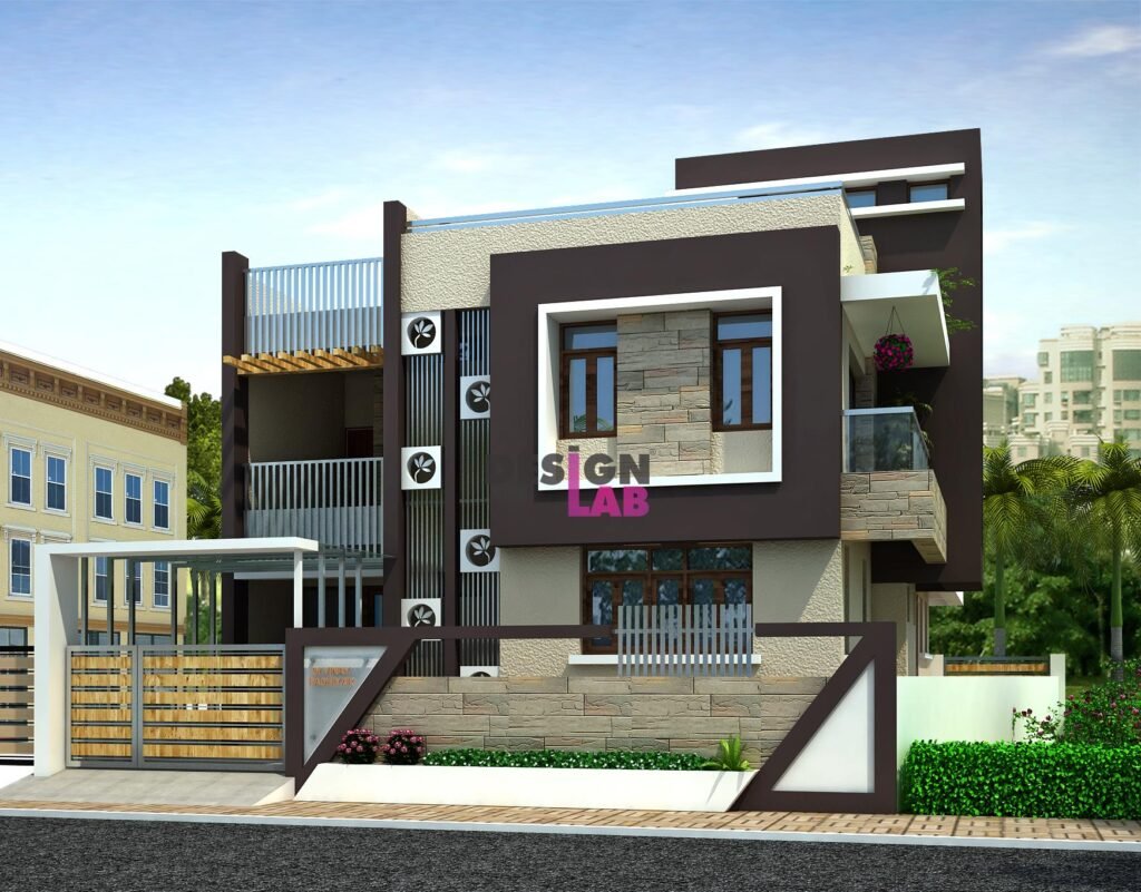 3d images of Residential Building indian style