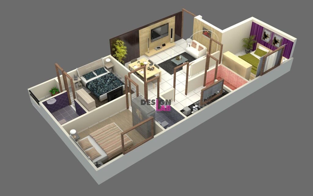 Image of Low budget modern 3 bedroom House Design