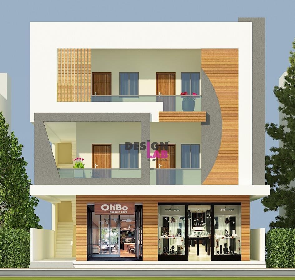 Image of Ground floor shop first floor house plan