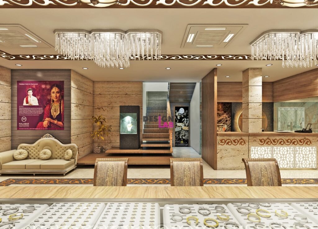 Image of Small jewellery shop design 3d