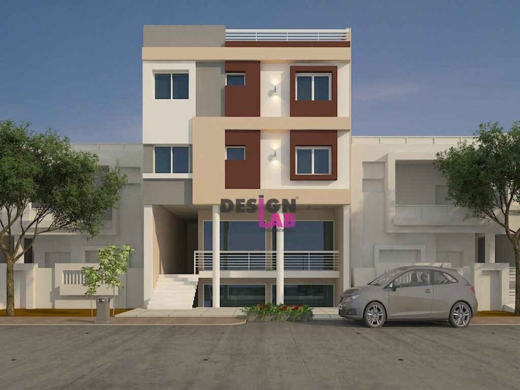 Image of Simple House Front colour Design