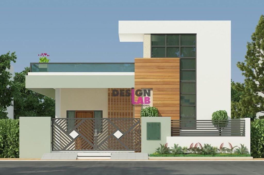 low cost house front design