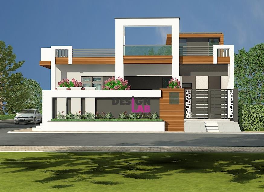 Front elevation for 2 floor house 