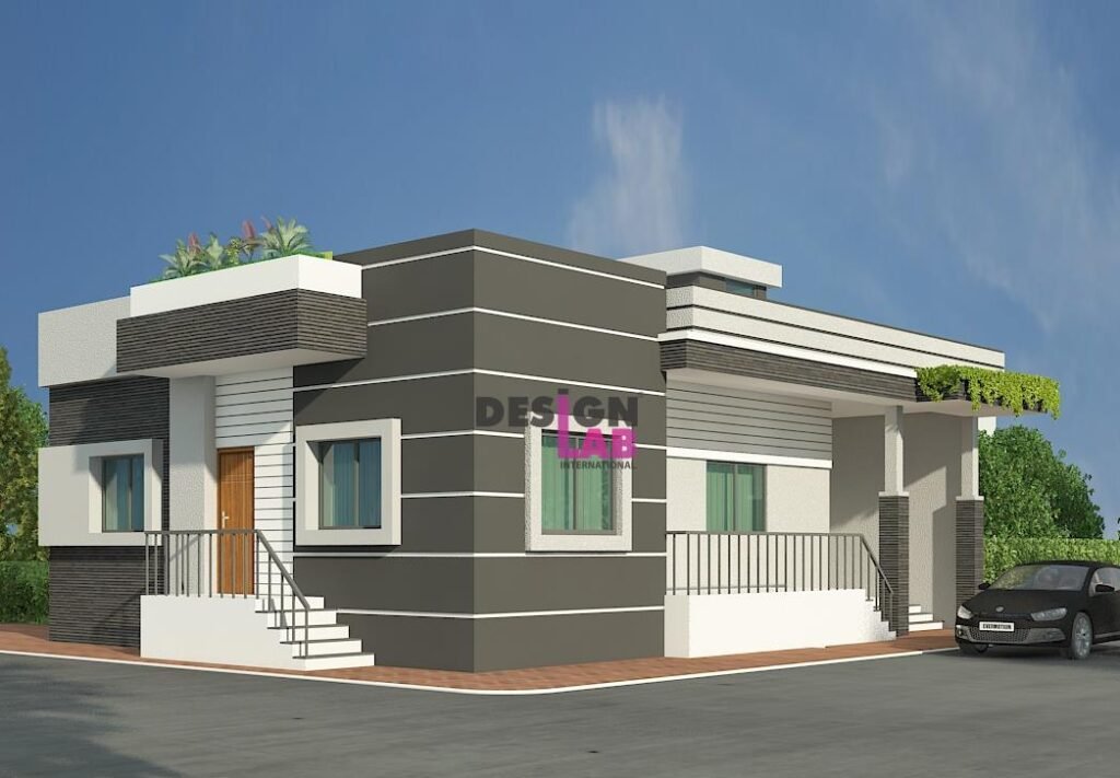 Image of Modern one story house exterior design